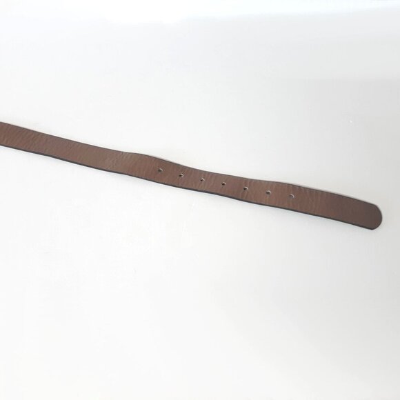 NWOT Zara taupe brown leather belt with silver hardware, 38.25" long - Picture 15 of 16